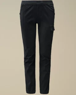 Clothing 10-14<C.P. Company U16 Stretch Sateen Logo Pants Total Eclipse – Blue