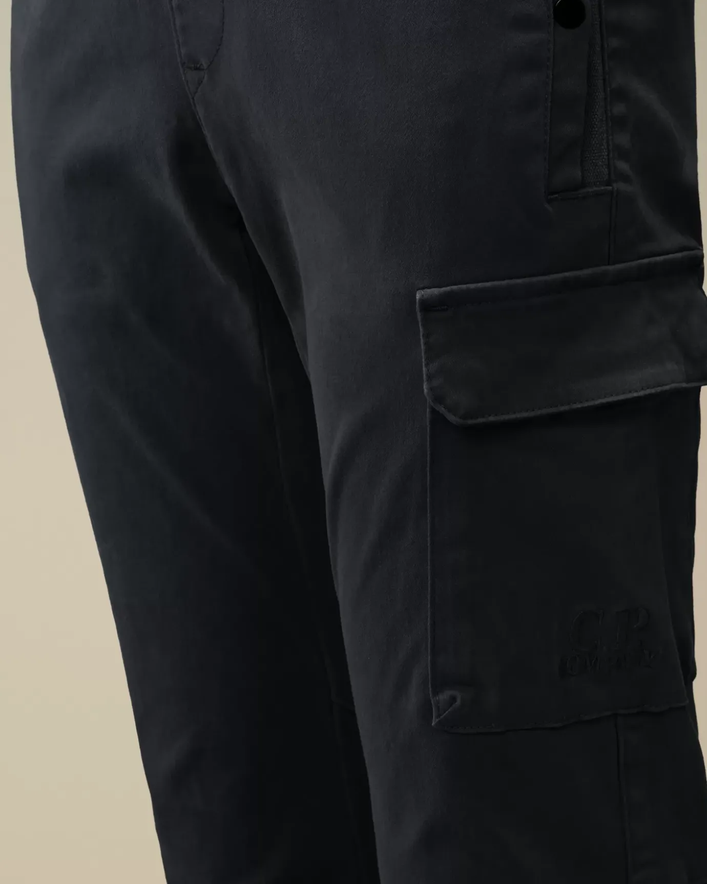 Clothing 10-14<C.P. Company U16 Stretch Sateen Logo Pants Total Eclipse – Blue