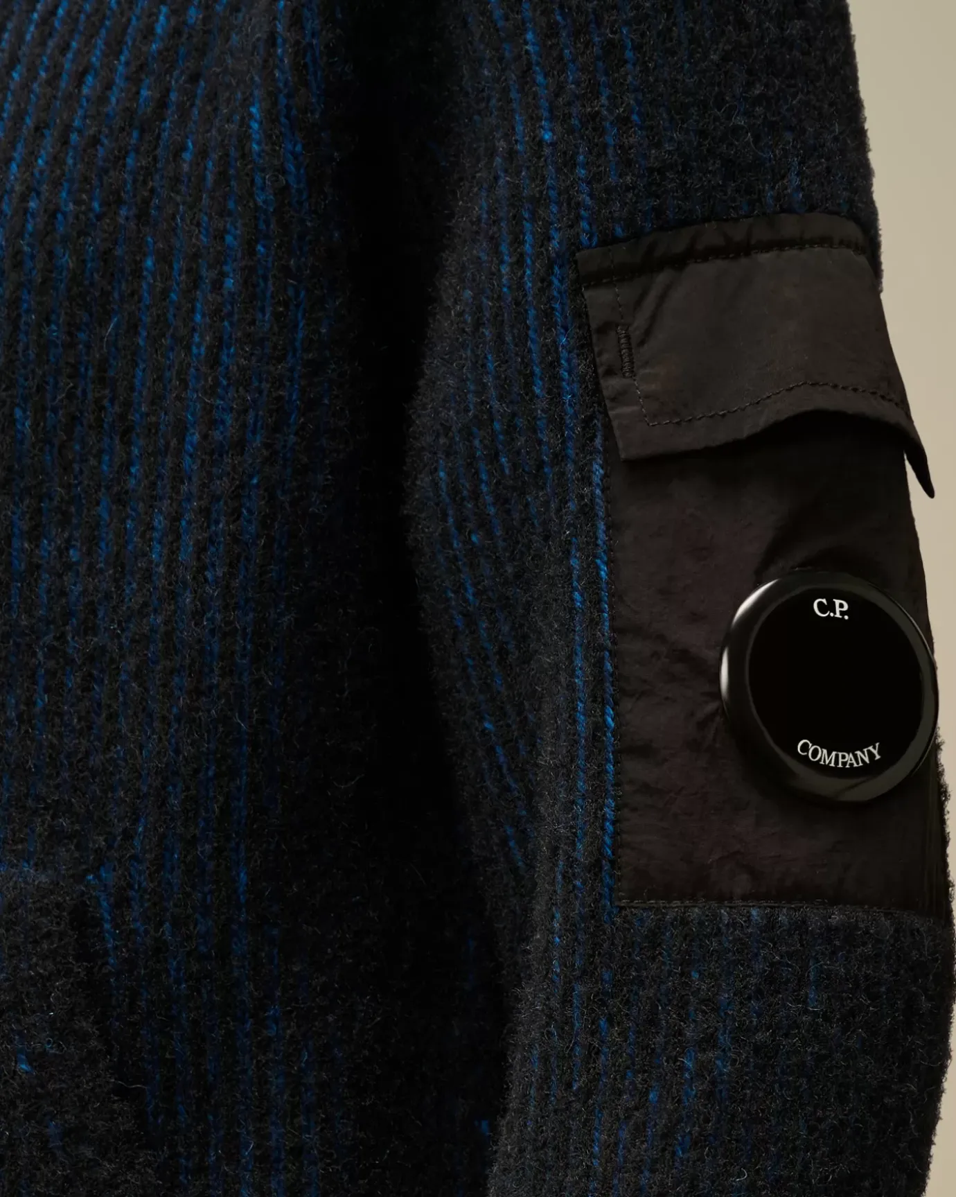 Clothing 10-14<C.P. Company U16 Vanisè Mixed Lens Hooded Knit Estate Blue