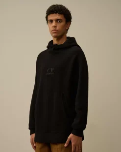 Sweatshirts<C.P. Company Wool Polar Fleece Hooded Sweatshirt Black